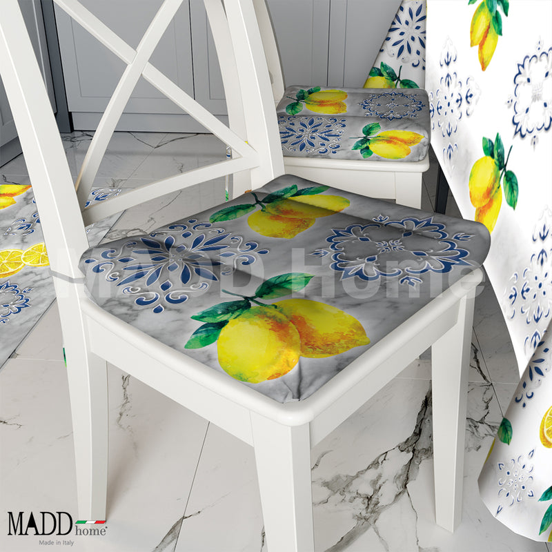 Cuscini sedia 6 pezzi con laccetti LIMONI dis. 1438 100% Made in Italy –  MADD home